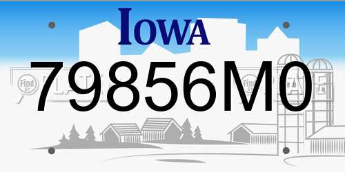 79856M0 Iowa License Plate