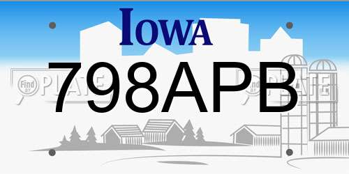 798APB Iowa License Plate