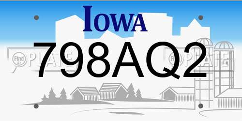 798AQ2 Iowa License Plate