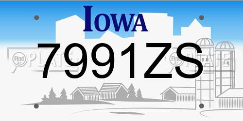 7991ZS Iowa License Plate