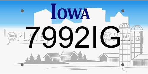 7992IG Iowa License Plate