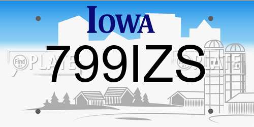 799IZS Iowa License Plate