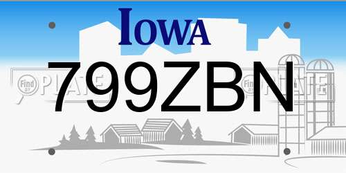 799ZBN Iowa License Plate