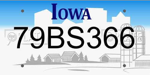 79BS366 Iowa License Plate