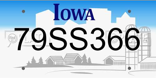 79SS366 Iowa License Plate