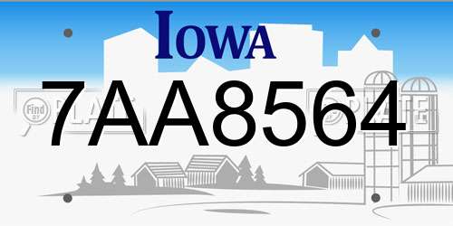 7AA8564 Iowa License Plate