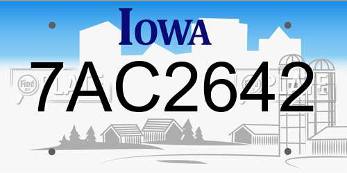 7AC2642 Iowa License Plate