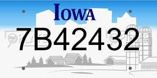 7B42432 Iowa License Plate