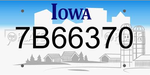 7B66370 Iowa License Plate