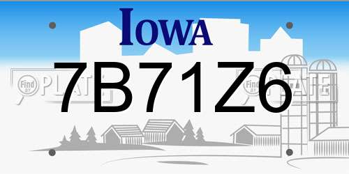 7B71Z6 Iowa License Plate