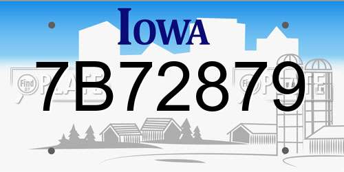 7B72879 Iowa License Plate