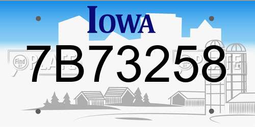 7B73258 Iowa License Plate