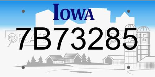 7B73285 Iowa License Plate