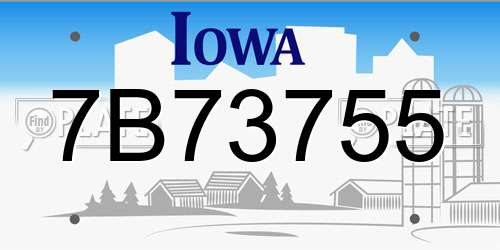 7B73755 Iowa License Plate