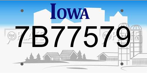7B77579 Iowa License Plate