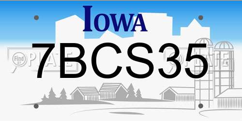 7BCS35 Iowa License Plate
