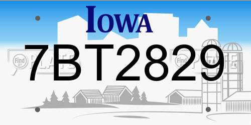 7BT2829 Iowa License Plate