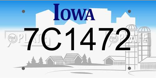 7C1472 Iowa License Plate