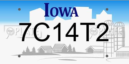 7C14T2 Iowa License Plate