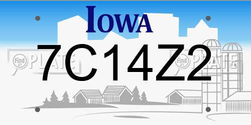 7C14Z2 Iowa License Plate