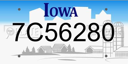 7C56280 Iowa License Plate