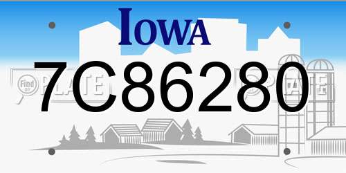 7C86280 Iowa License Plate