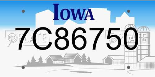 7C86750 Iowa License Plate