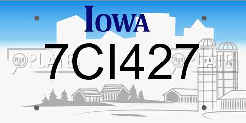 7CI427 Iowa License Plate