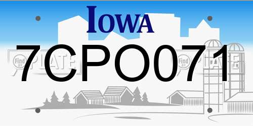 7CPO071 Iowa License Plate