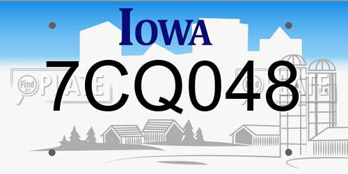 7CQ048 Iowa License Plate