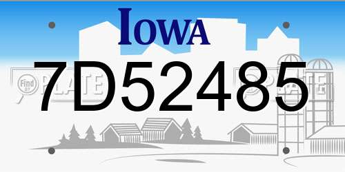 7D52485 Iowa License Plate