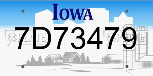 7D73479 Iowa License Plate