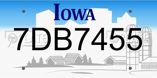 7DB7455 Iowa License Plate