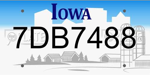 7DB7488 Iowa License Plate