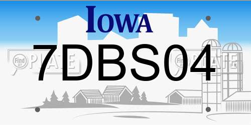 7DBS04 Iowa License Plate