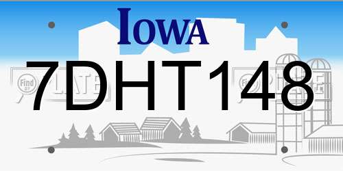 7DHT148 Iowa License Plate