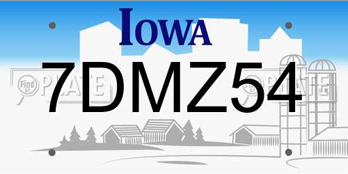 7DMZ54 Iowa License Plate