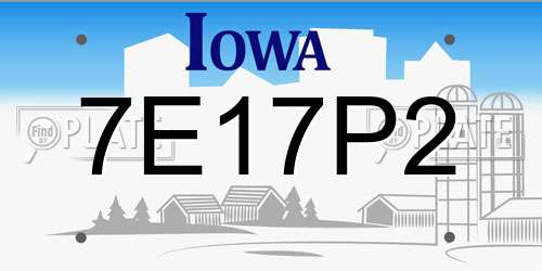7E17P2 Iowa License Plate