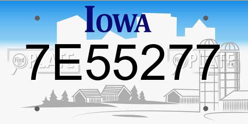 7E55277 Iowa License Plate