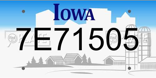 7E71505 Iowa License Plate