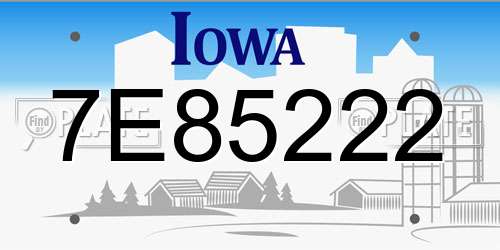 7E85222 Iowa License Plate