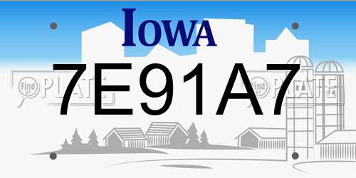 7E91A7 Iowa License Plate
