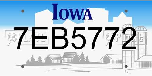 7EB5772 Iowa License Plate