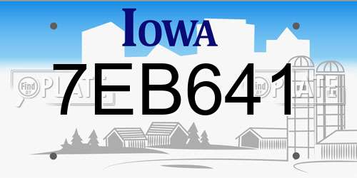 7EB641 Iowa License Plate