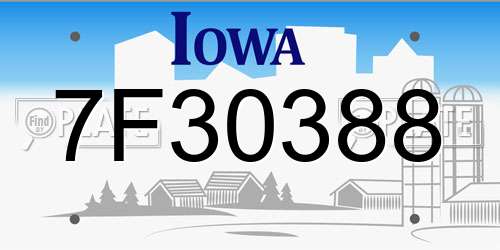7F30388 Iowa License Plate