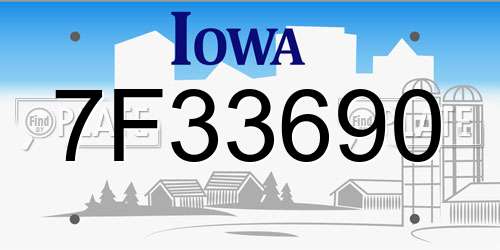 7F33690 Iowa License Plate