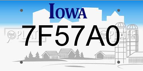 7F57A0 Iowa License Plate
