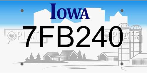7FB240 Iowa License Plate