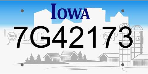 7G42173 Iowa License Plate
