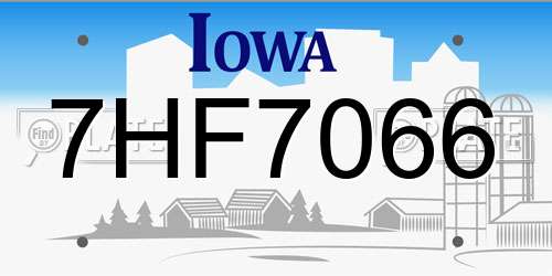 7HF7066 Iowa License Plate